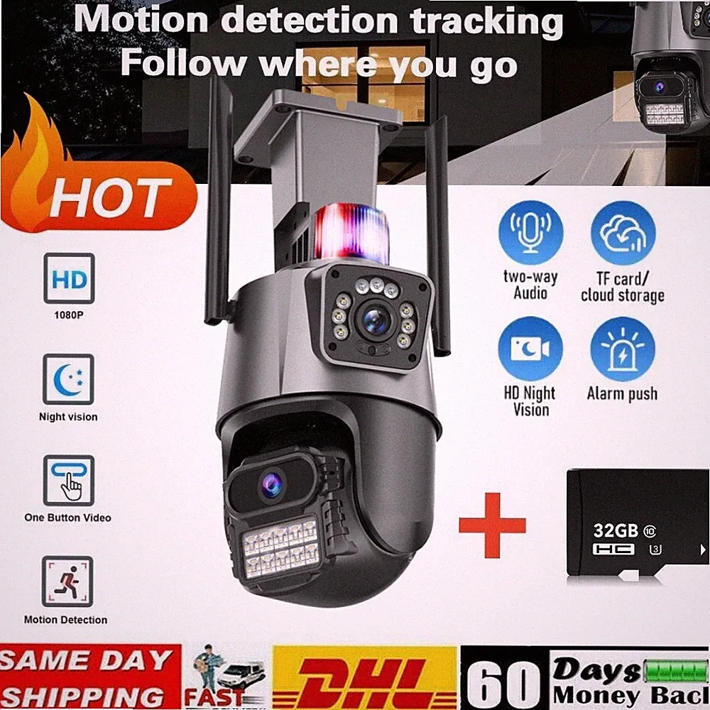 1080P 4MP Akku AUßEN 360° ÜBERWACHUNGSKAMERA FUNK WiFi IP Camera Nachtsicht