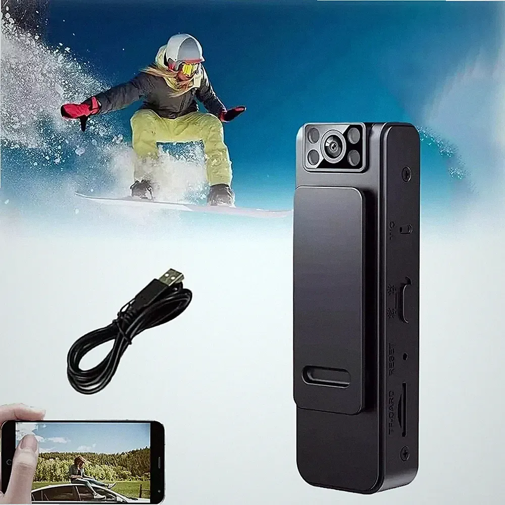 1080P HD Rauschunterdrückung am Gehäuse getragene Nachtsichtkamera mit 32GB Karte, 180° Objektiv