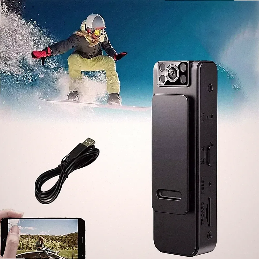 1080P HD Rauschunterdrückung nur am Gehäuse getragene Nachtsichtkamera, 180° drehbares Objektiv