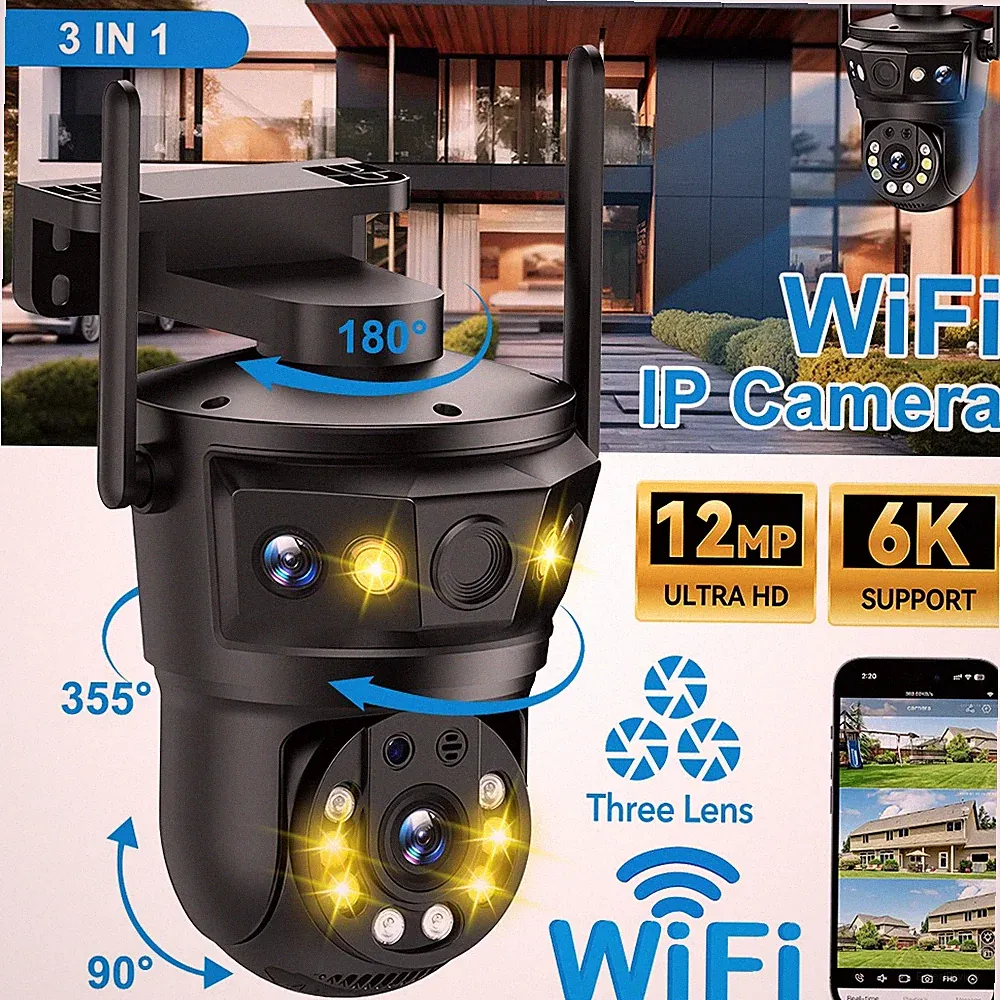 12MP 6K HD FUNK WLAN WIFI IP NETZWERK CAMERA Outdoor AUßEN ÜBERWACHUNGSKAMERA