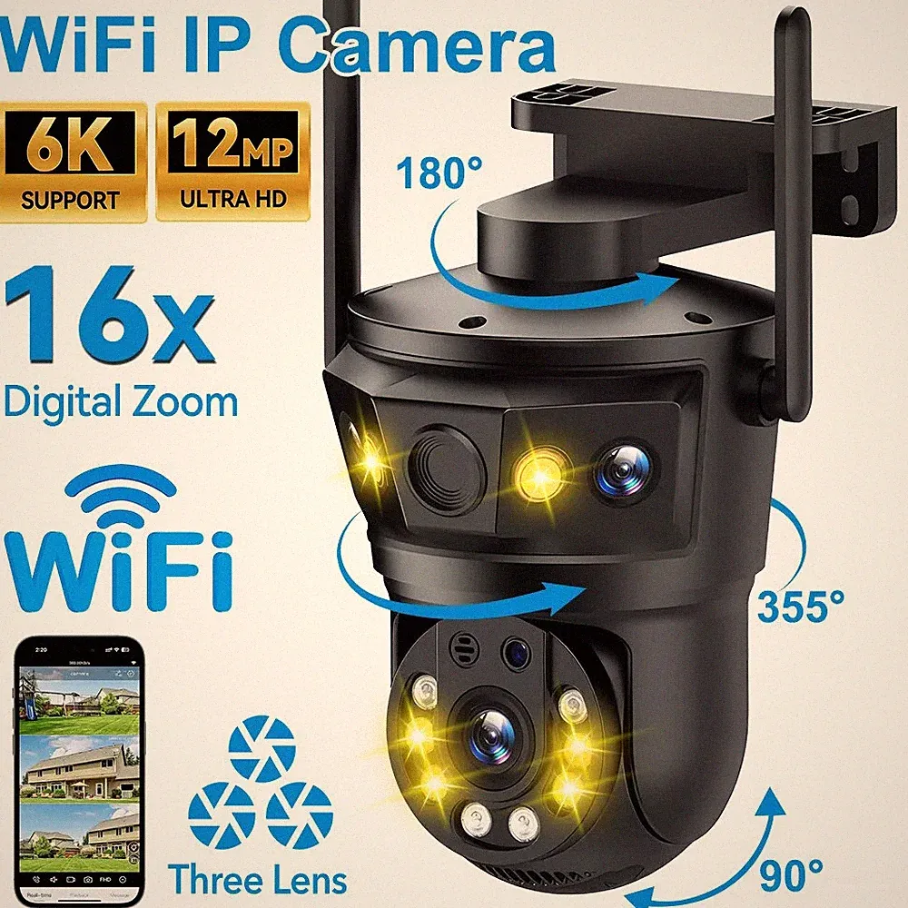12MP 6K Kamera FUNK ÜBERWACHUNGSKAMERA Outdoor WLAN WIFI IP CAMERA AUßEN