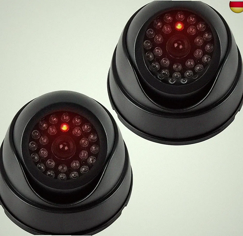 2 pcs Kamera Attrappe, CCTV Dummy Sicherheits Dome Kameras, Fake überwachungskam