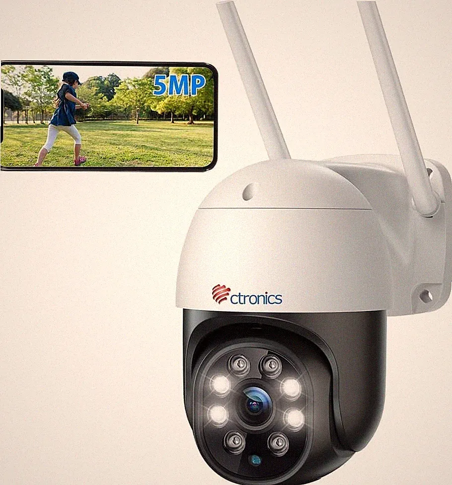 2 Stück 5MP Dualband WiFi PTZ Überwachungskamera Außen