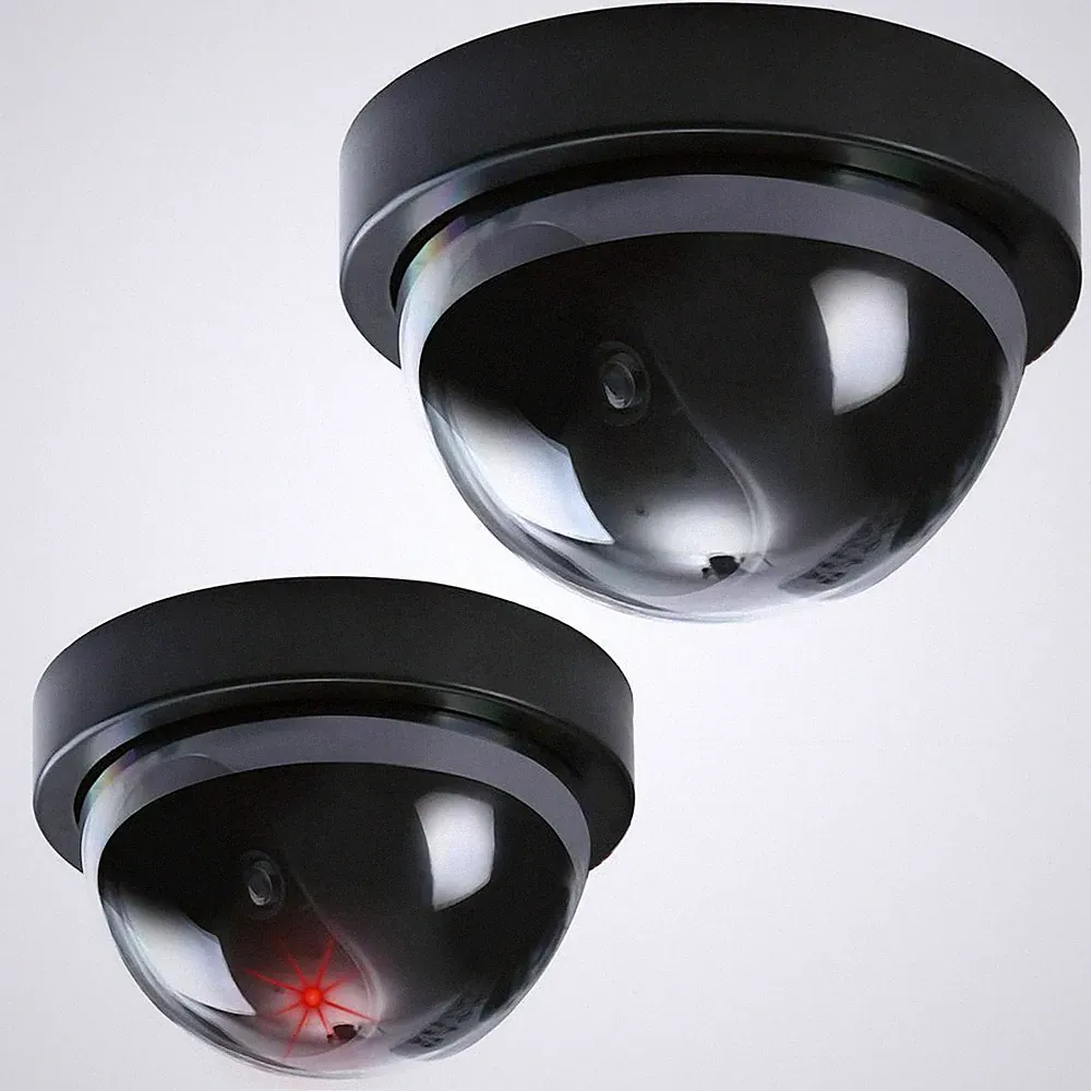 2 x OLYMPIA Wireless SICHERHEITS KAMERA Dome Kuppel Dummy Fake Video Überwachung