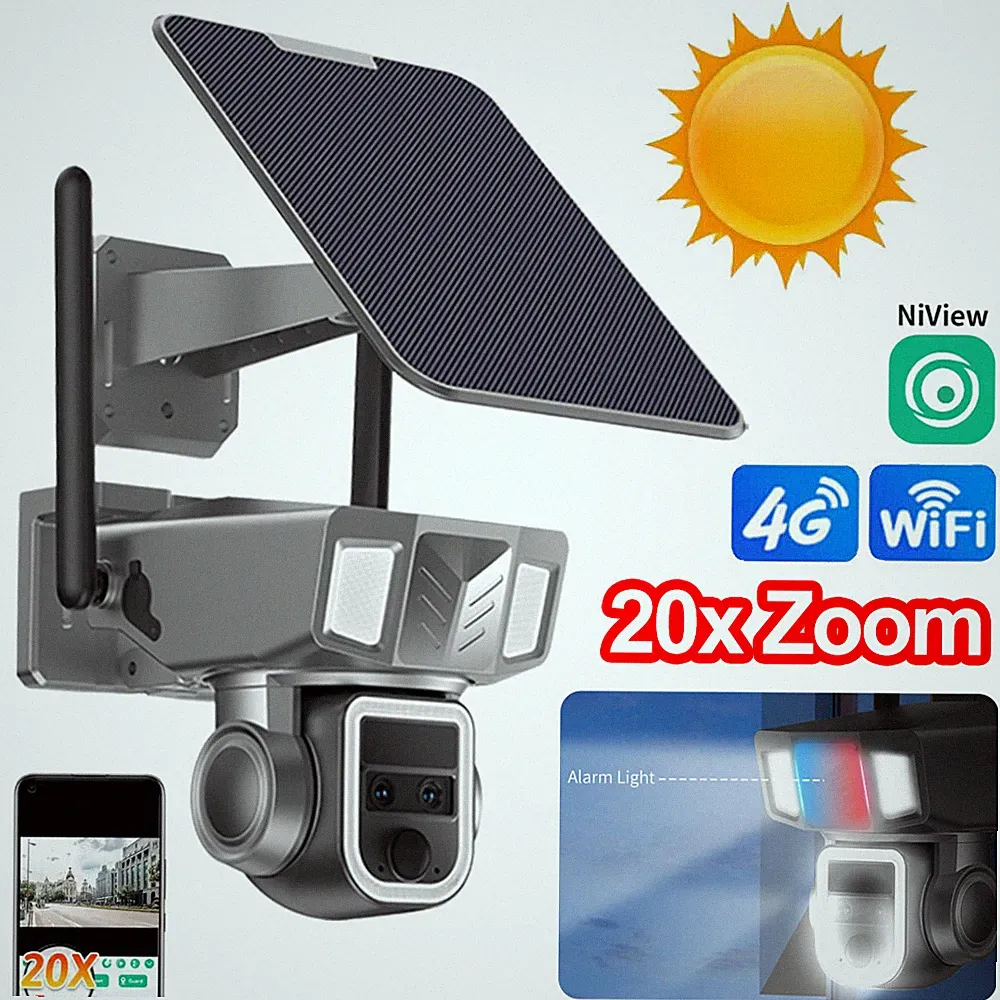 20X Zoom Solar Überwachungskamera 4G/WiFi