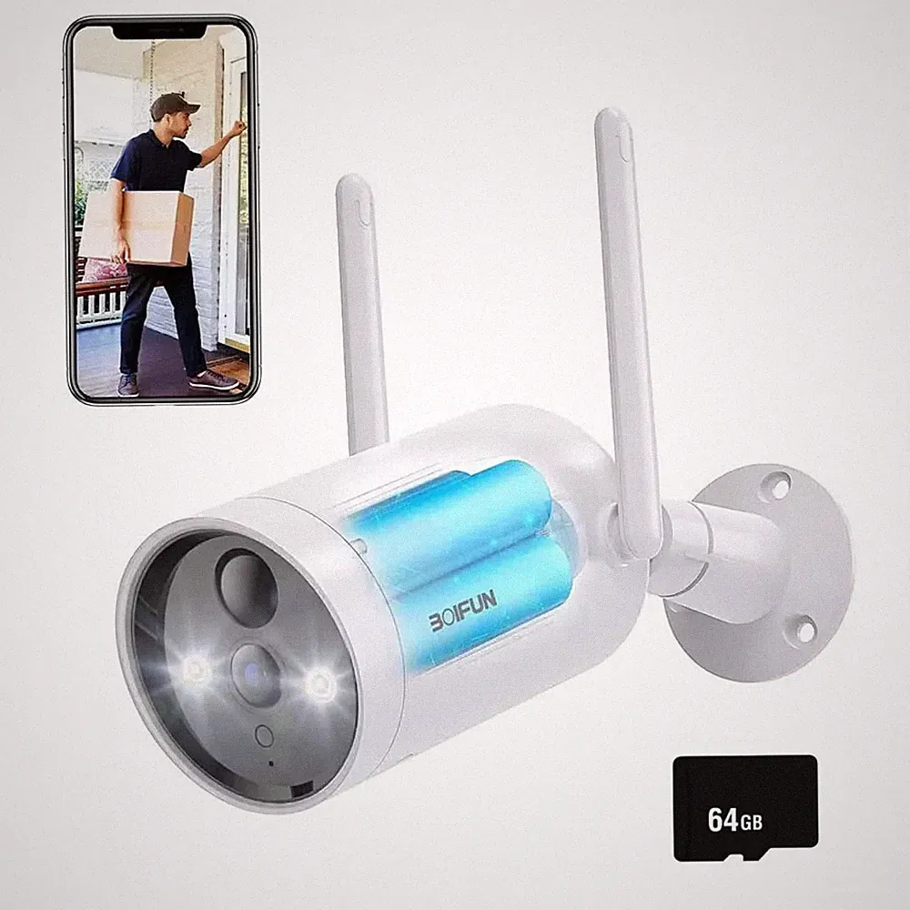 2K/3MP ieGeek Überwachungskamera Aussen Akku 5200mA Cloud Speicher 2-Wege-Audio