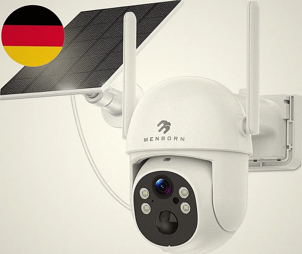 2K Kabellose Überwachungskamera Außen Solar WLAN, Auto-Tracking, Wifi 6 | 2,4/5