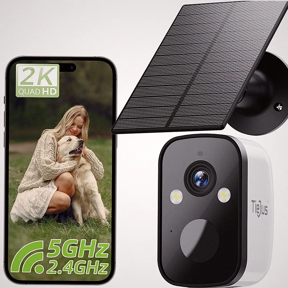 2K Überwachungskamera Aussen Akku Solar 5G/2,4G WLAN Kamera Outdoor