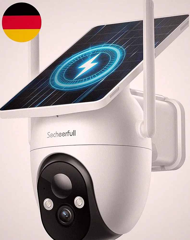 2K Überwachungskamera Aussen Solar - Akku, Kabellose 2,4Ghz WLAN Kamera Mit Inte