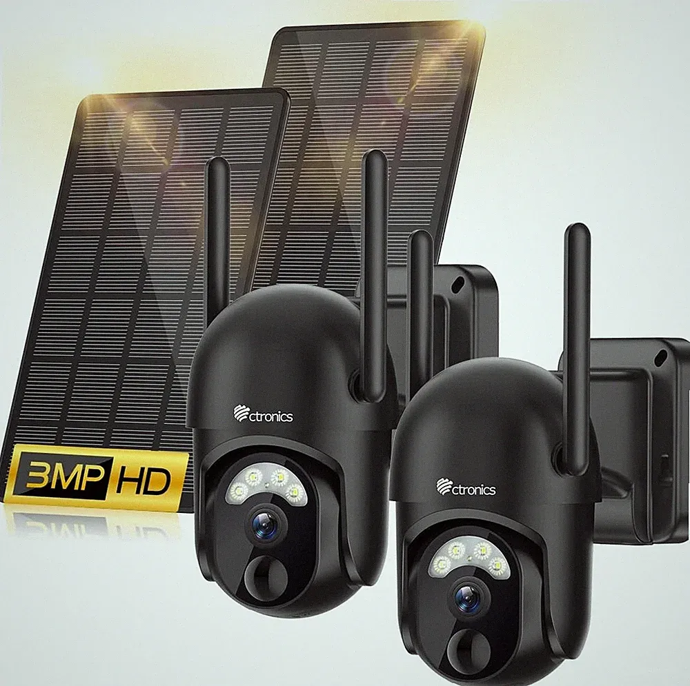 2K Überwachungskamera Solar Außen 2 Set WLAN PIR 355 95
