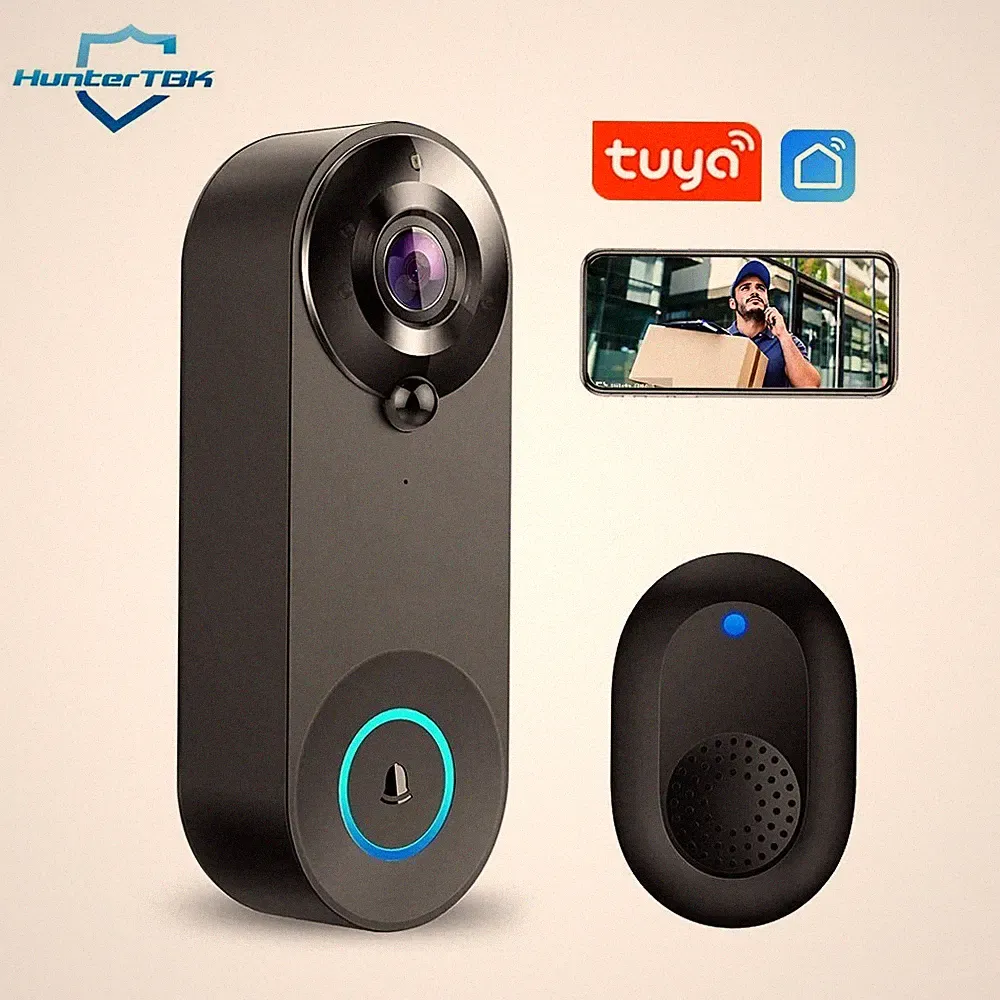 2K Wireless WiFi Video Türklingel Telefon Kamera Türklingel Gegensprechanlage Überwachungskamera