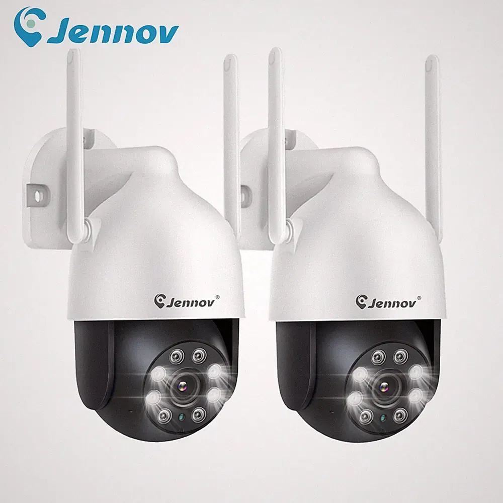 2Pack Jennov 5MP Überwachungskamera Aussen WLAN Farbnachtsich 24/7 Aufnahme IP66
