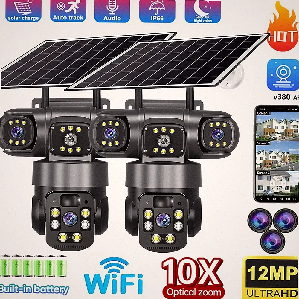 2X 12MP Solar Kamera WLAN Outdoor