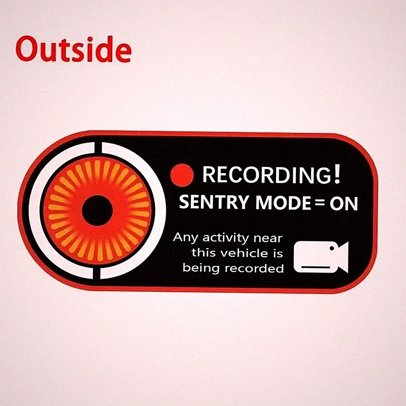 2x Aufnahme/Videoüberwachung/Warn/Kamera Autoaufkleber für Außenseite Outside