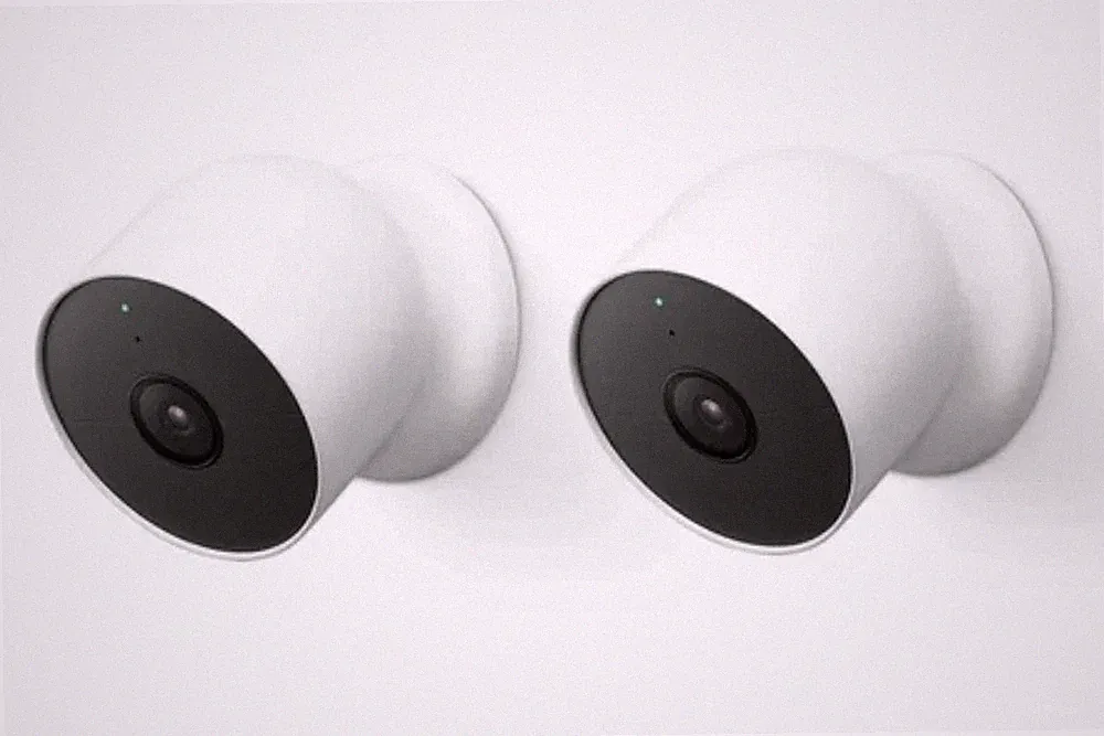 2x Google Nest Cam Überwachungskamera Innen/Außen - Schnee G2 o. OVP