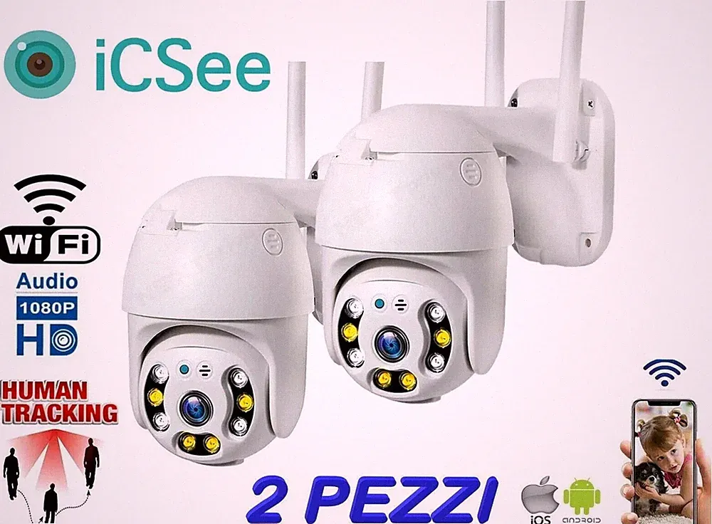 2X Kamera Überwachungskamera Außen Icsee Cam PTZ Wifi Kamera Neu Drahtlos Außen