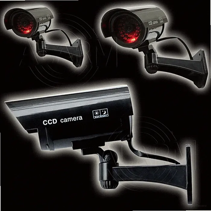 3 x Überwachungs Kamera Attrappe Dummy blinkende LED simuliert Überwachung Stück