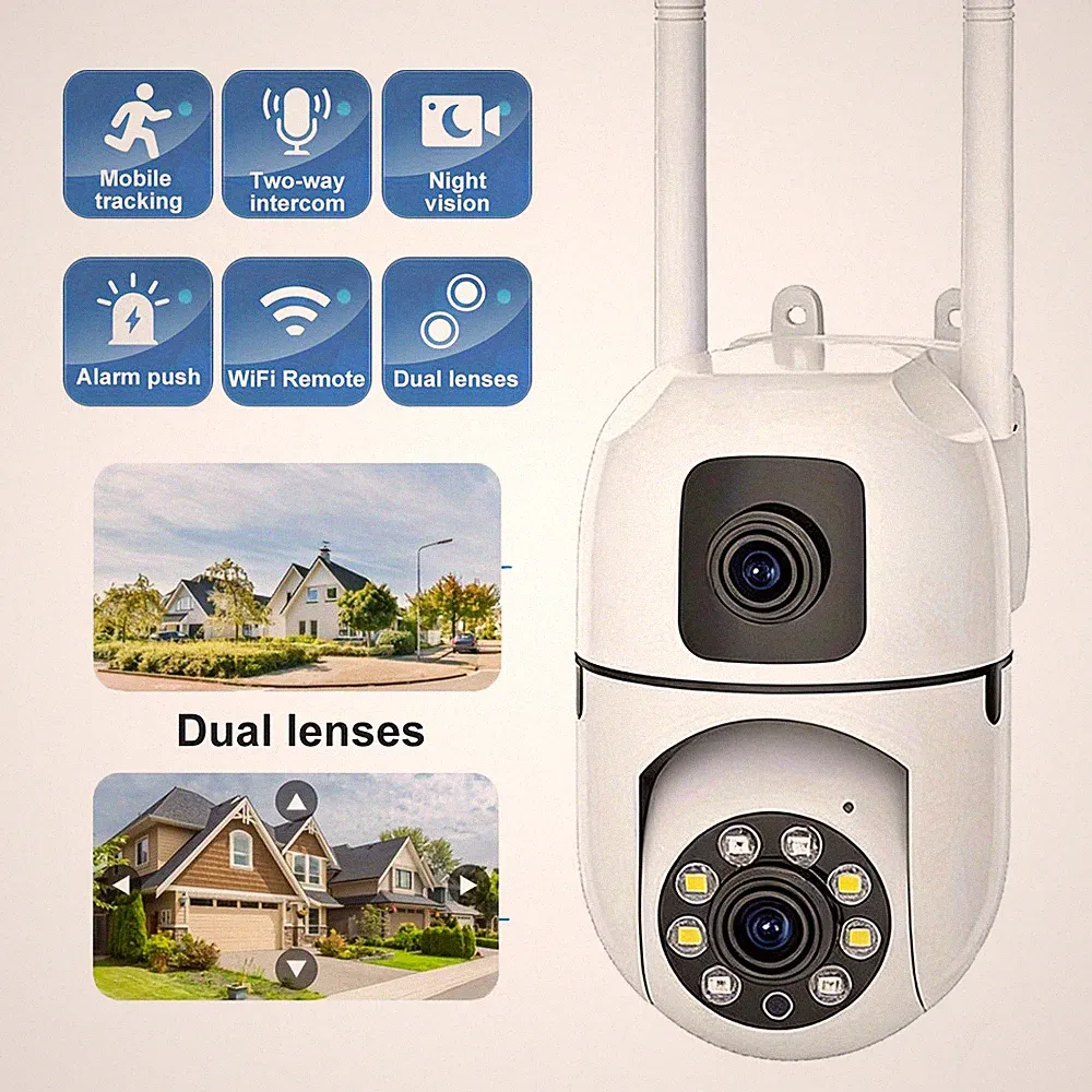 360° FUNK WIFI WLAN NETZWERK CAMERA Outdoor AUßEN ÜBERWACHUNGSKAMERA 1080P DE