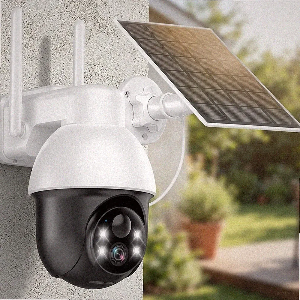 360° PTZ Solarbetriebene Überwachungskamera mit Smart Alerts & Alexa Kompatibilität