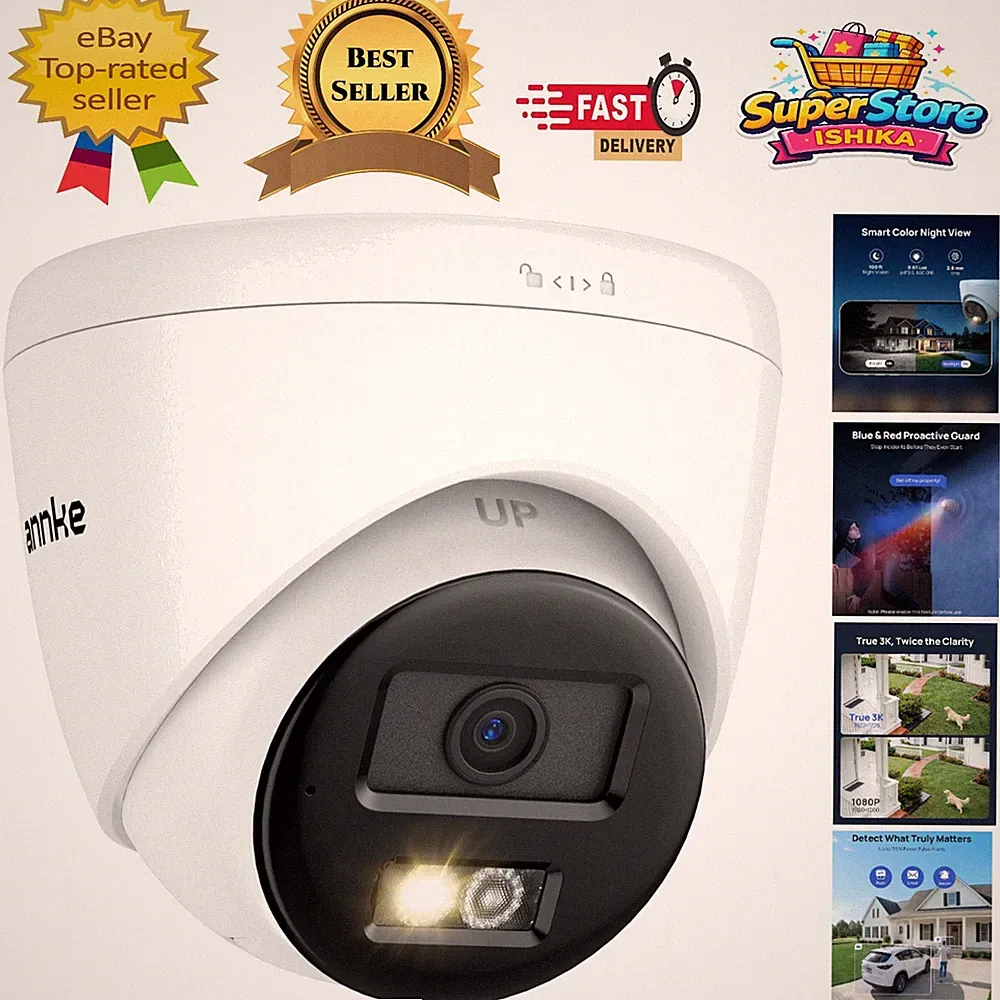 3K PoE Outdoor Überwachungskamera mit Nachtsicht & 2-Wege Audio, bewertet