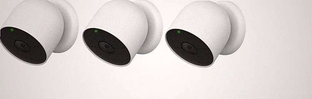 3x Google Nest Cam Überwachungskamera Innen/Außen - Schnee G2
