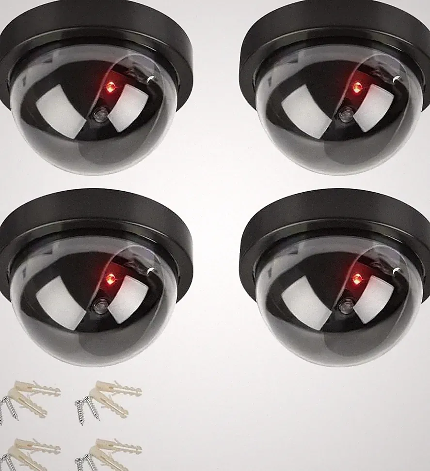 4 Stück Dummy Sicherheitskameras mit LED