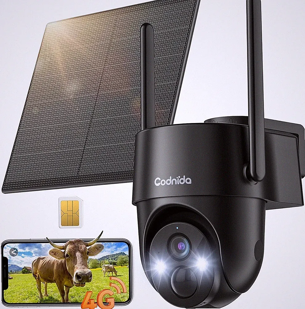 4G LTE Solar&Akku FUNKÜberwachungskamera PTZ Aussen mit SIM Karte 3MP IP66