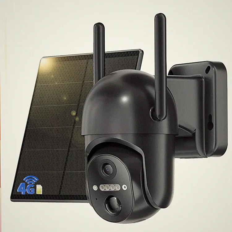 4G LTE Überwachungskamera Aussen 2K HD mit Akku und 6W Solarmodul Schwarz, NUASI