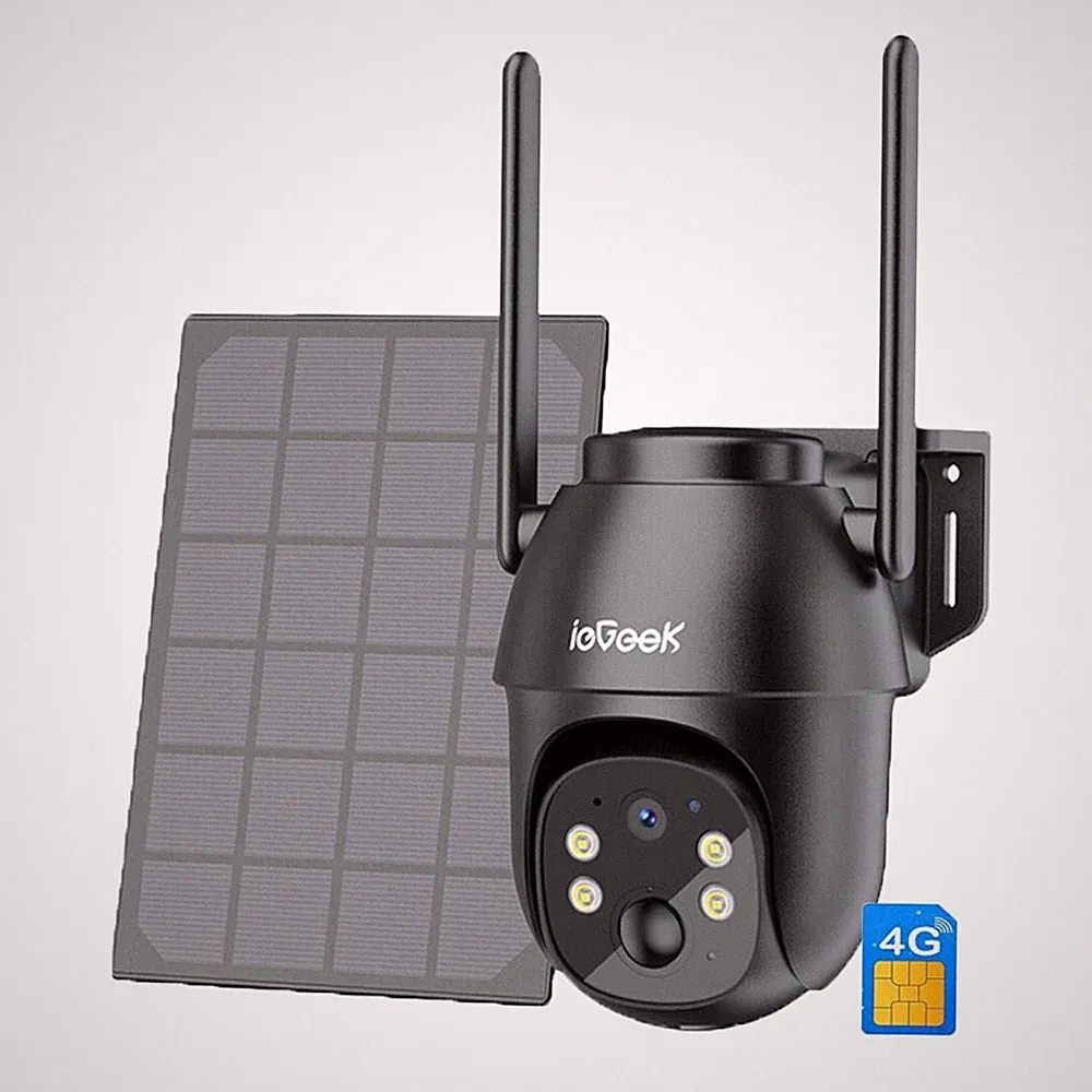 4G LTE Überwachungskamera Aussen Akku mit SIM Karte 2K Kabellos Solar Ohne WLAN