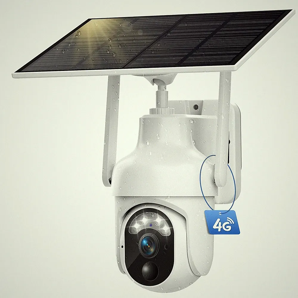 4G LTE Überwachungskamera Aussen Solar PTZ 2K Nachtsicht 360° SIM Karte IP65
