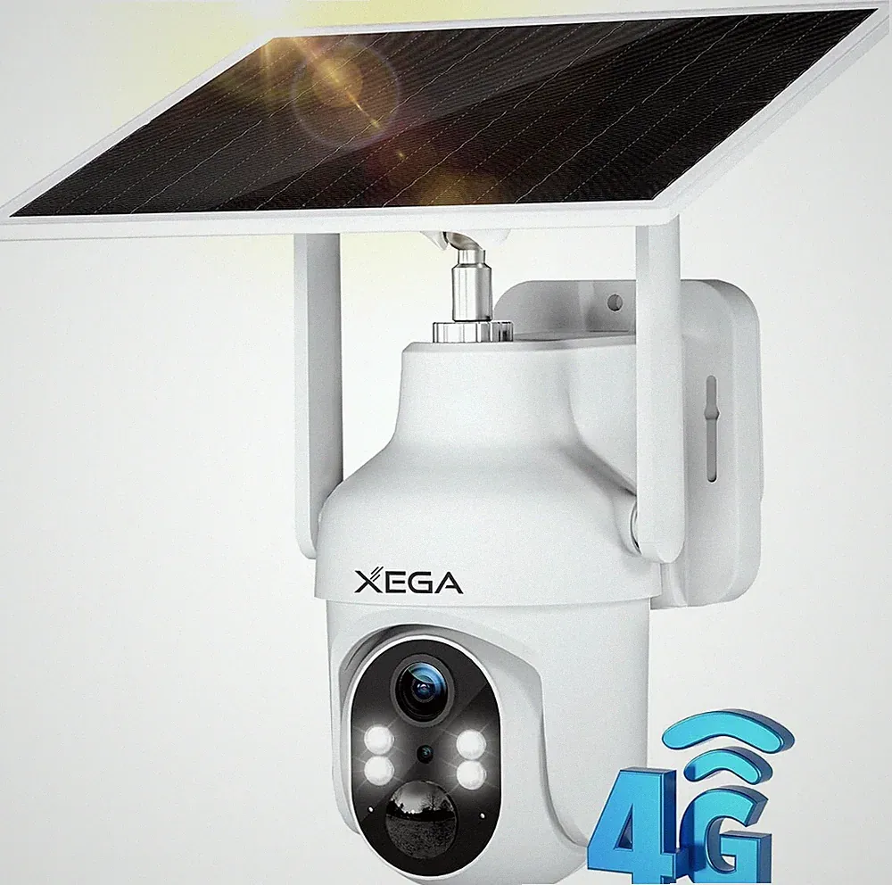 4G LTE Überwachungskamera Solar Aussen SIM Karte 2K HD Nachtsicht Wasserdicht