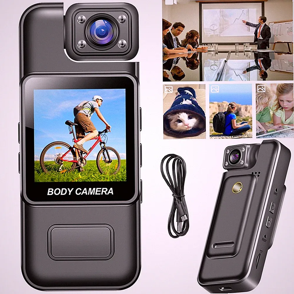 4K Mini Körperkamera Mini Body Camera 180° Überwachungskamera Nachtsicht DVR