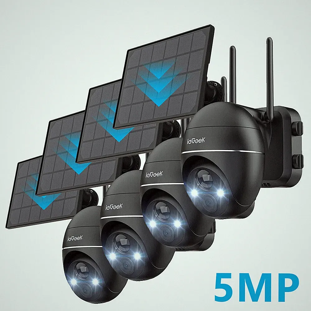 ieGeek 5MP PTZ WLAN Überwachungskamera Aussen Akku Solar