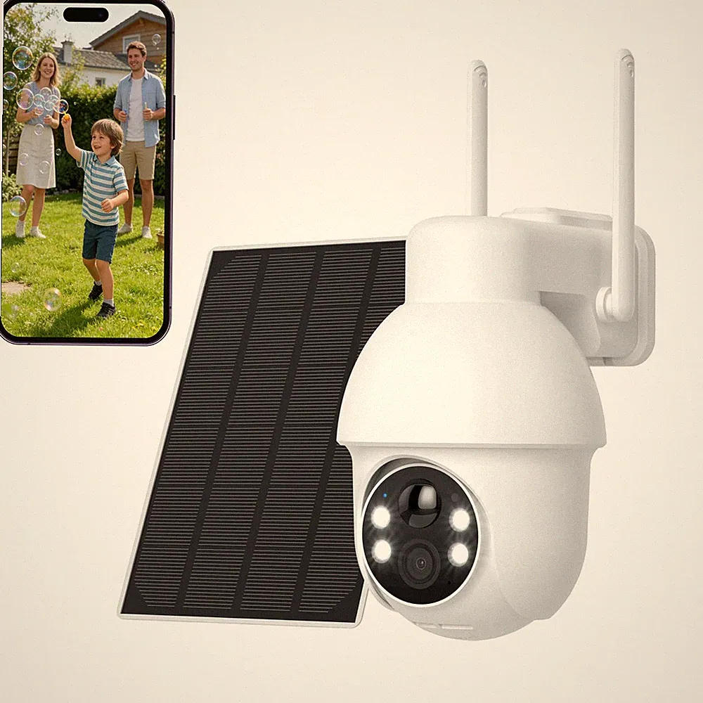 5MP Überwachungskamera Aussen Akku Solar 2K Kamera kabellos Solarpanel 360 Grad