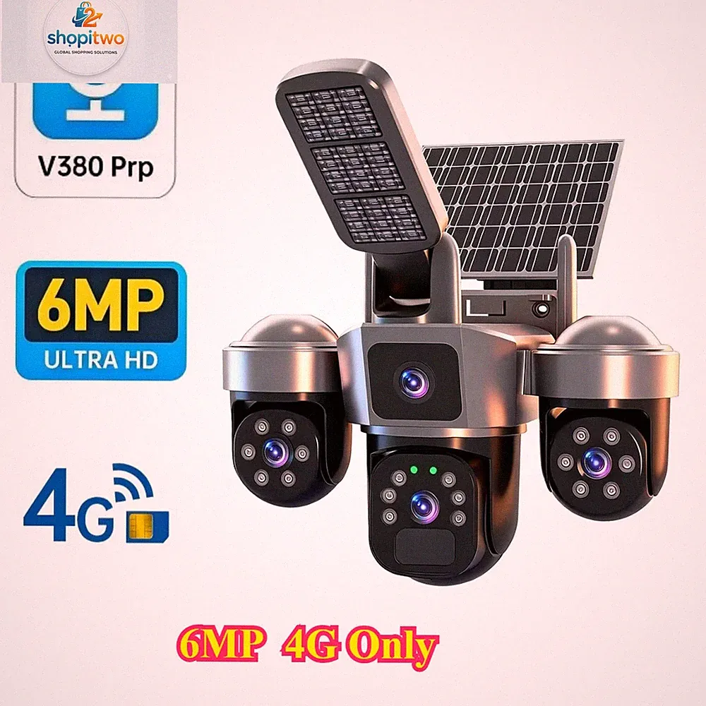 6 MP Solar-Überwachungskamera Für Den Außenbereich, 100 % Kabellose Ptz-Kamera M