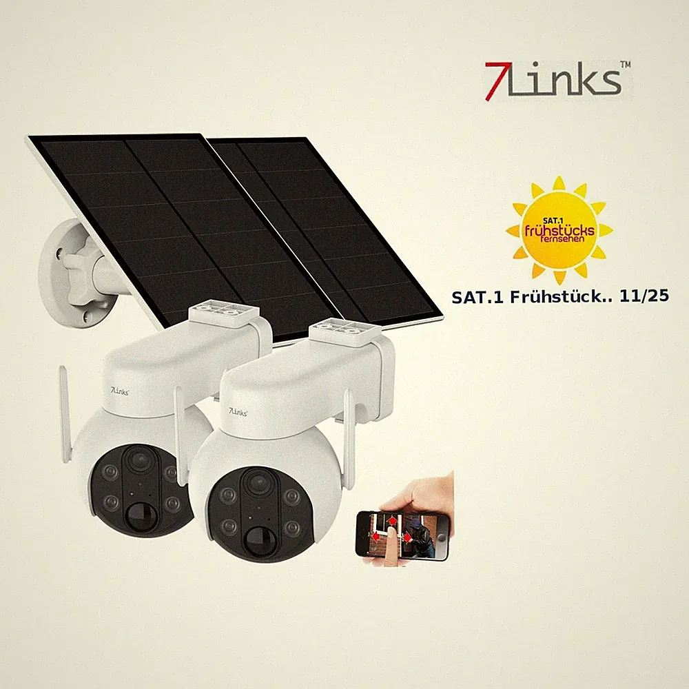 7links 2er-Set Solar 2K Pan-Tilt WLAN