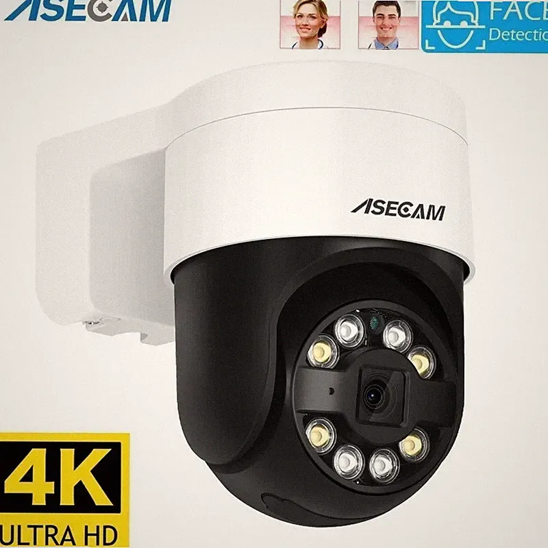 8 MP 4K PTZ IP Kamera Gesichtserkennung Audio POE Außenbereich H.265 Onvif CCTV RTSP Farbe
