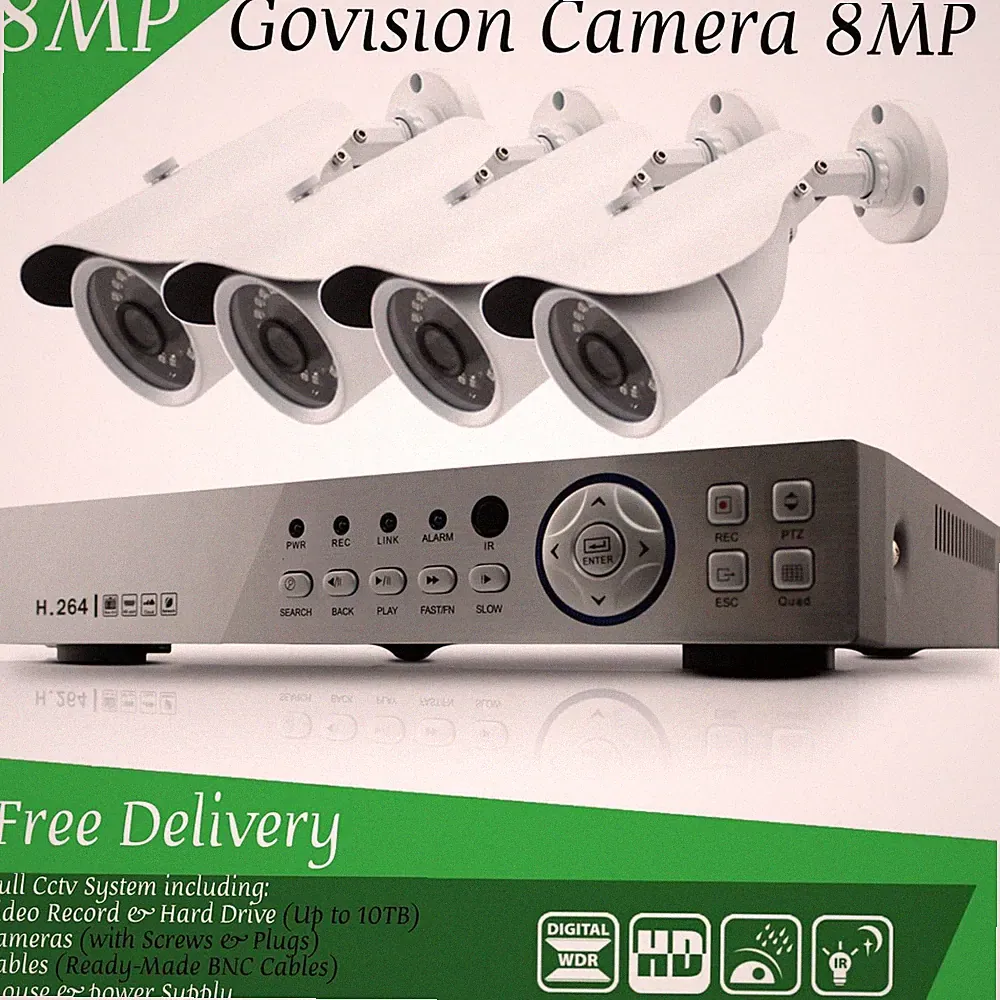 8 MP CCTV-System 4 Kanäle 4K Ultra HD DVR Dome Kamera Heimsicherheitsset Nachtsicht