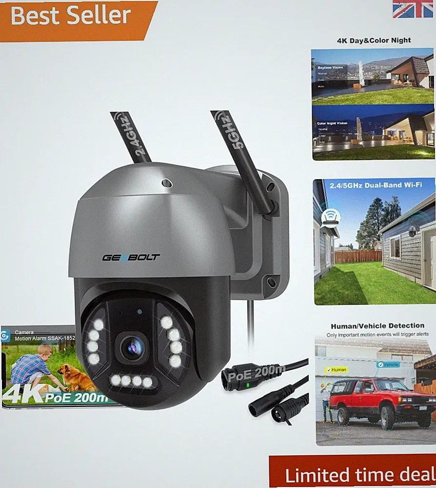 8MP Outdoor Überwachungskamera - Dual-Band WiFi, Auto Tracking & Color Nachtsicht