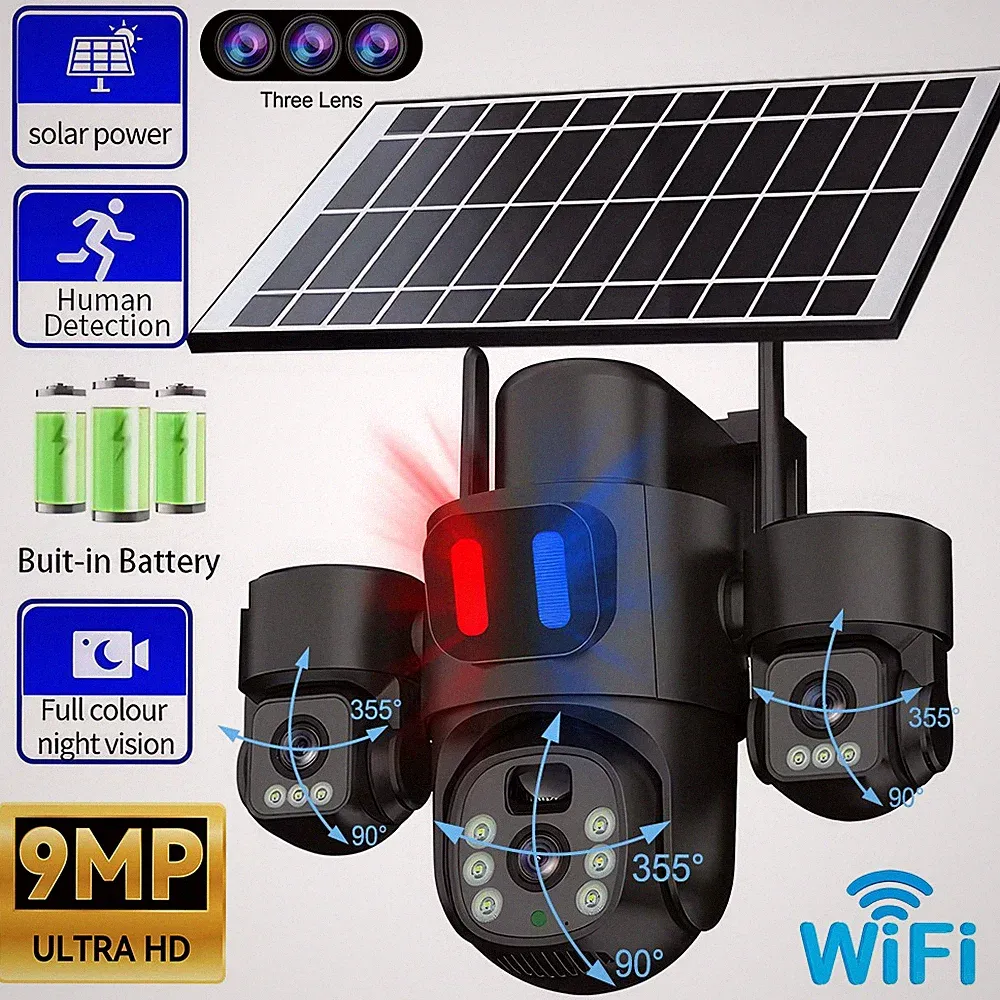 9 MP Überwachungskamera Aussen Akku Solar
