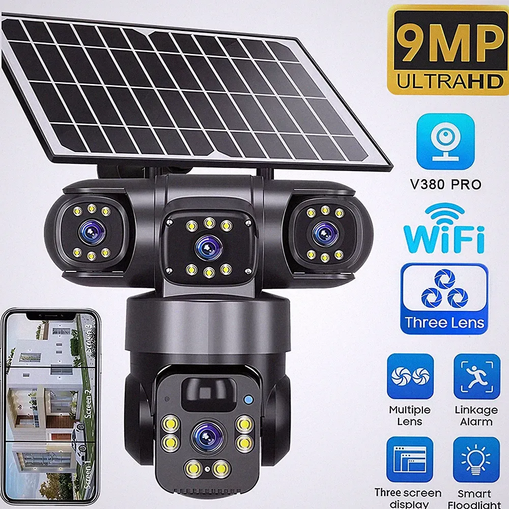 9MP 4K Solar PTZ WLAN Überwachungskamera
