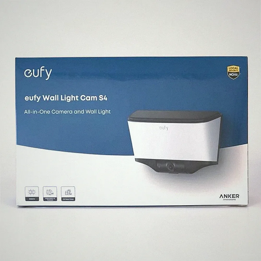 Anker Eufy Wandleuchte Cam S4 4K Überwachungskamera Solar Funk IP65 32GB AI