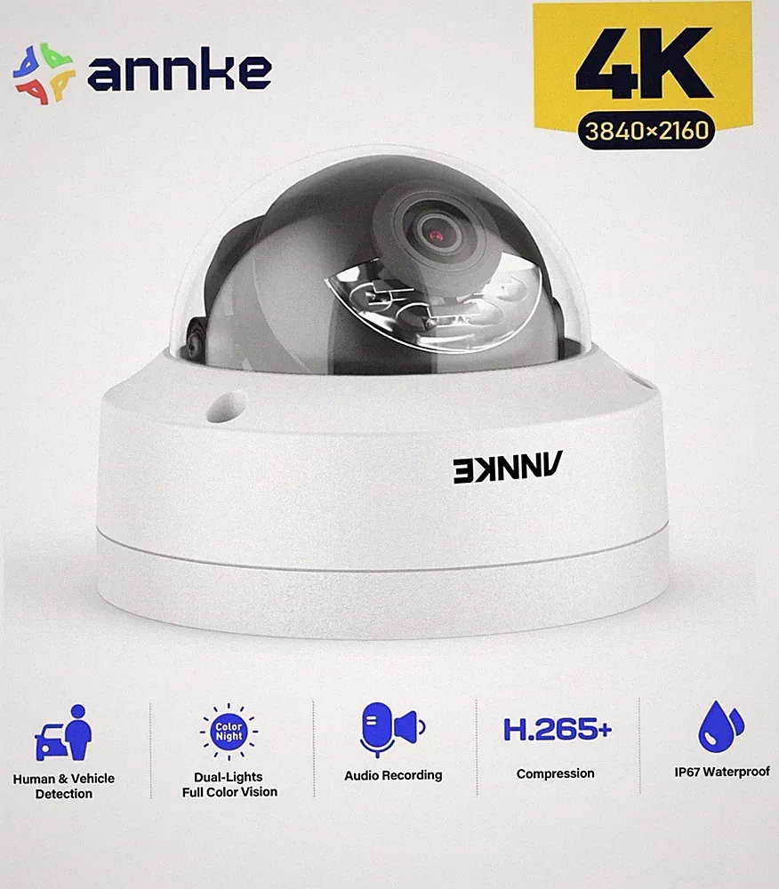 ANNKE 4K CCTV Colorvu POE IP Kamera Audio In Sicherheit IP67 Vandalensicher für NVR