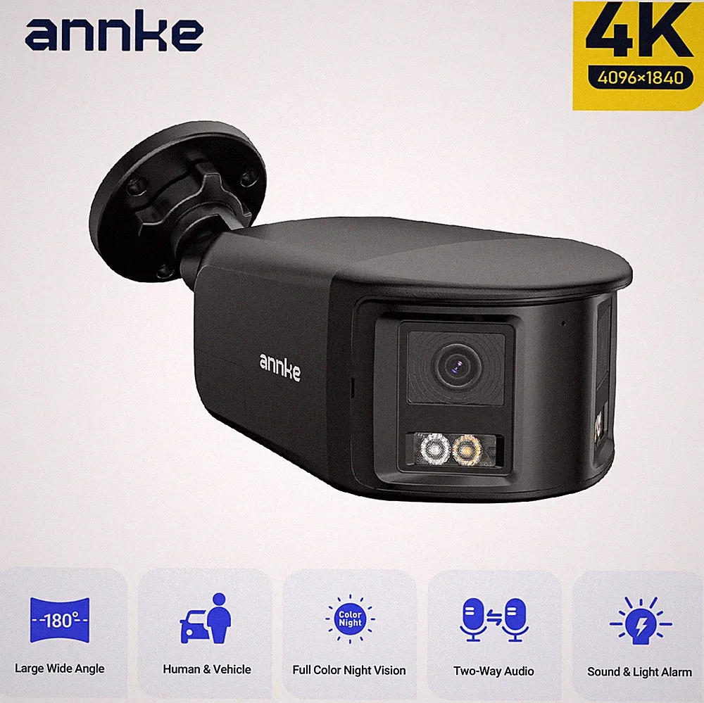ANNKE 4K POE 8MP AI Überwachungskamera 180° Farbnachtsicht Zwei-Wege-Audio IP67
