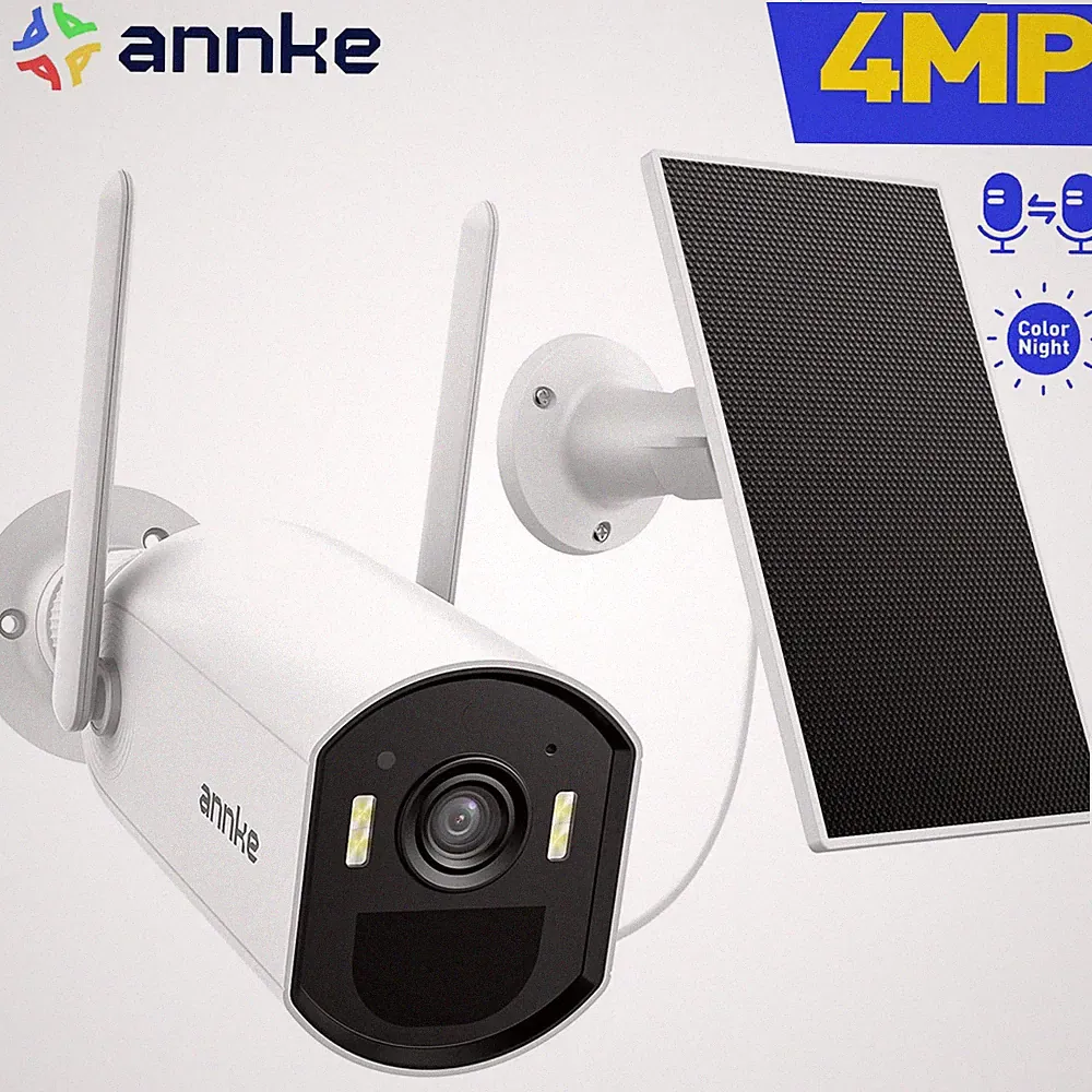 ANNKE 4MP Funk Akku/Solar Kamera WLAN Überwachungskamera Außen 2-Wege-Audio IP65