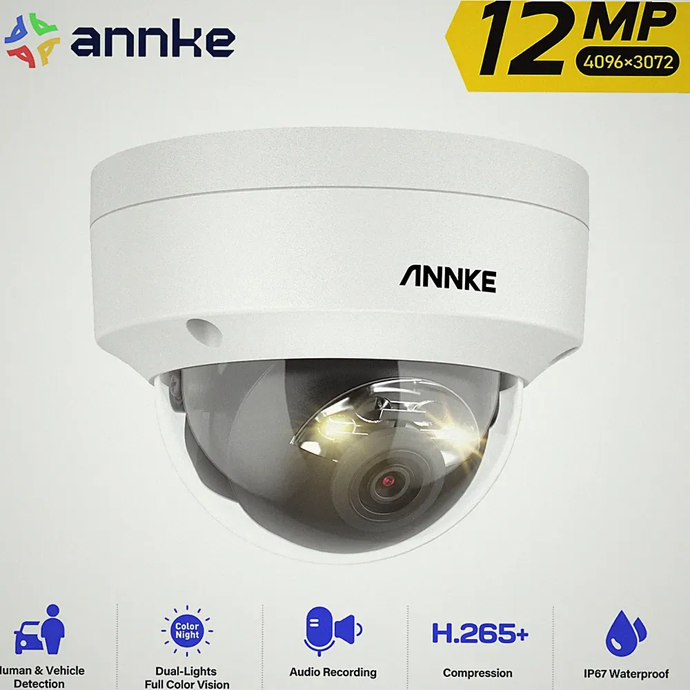 ANNKE C1200 12MP POE Überwachungskamera AI Bewegungsmelder Farbnachtsicht IP67