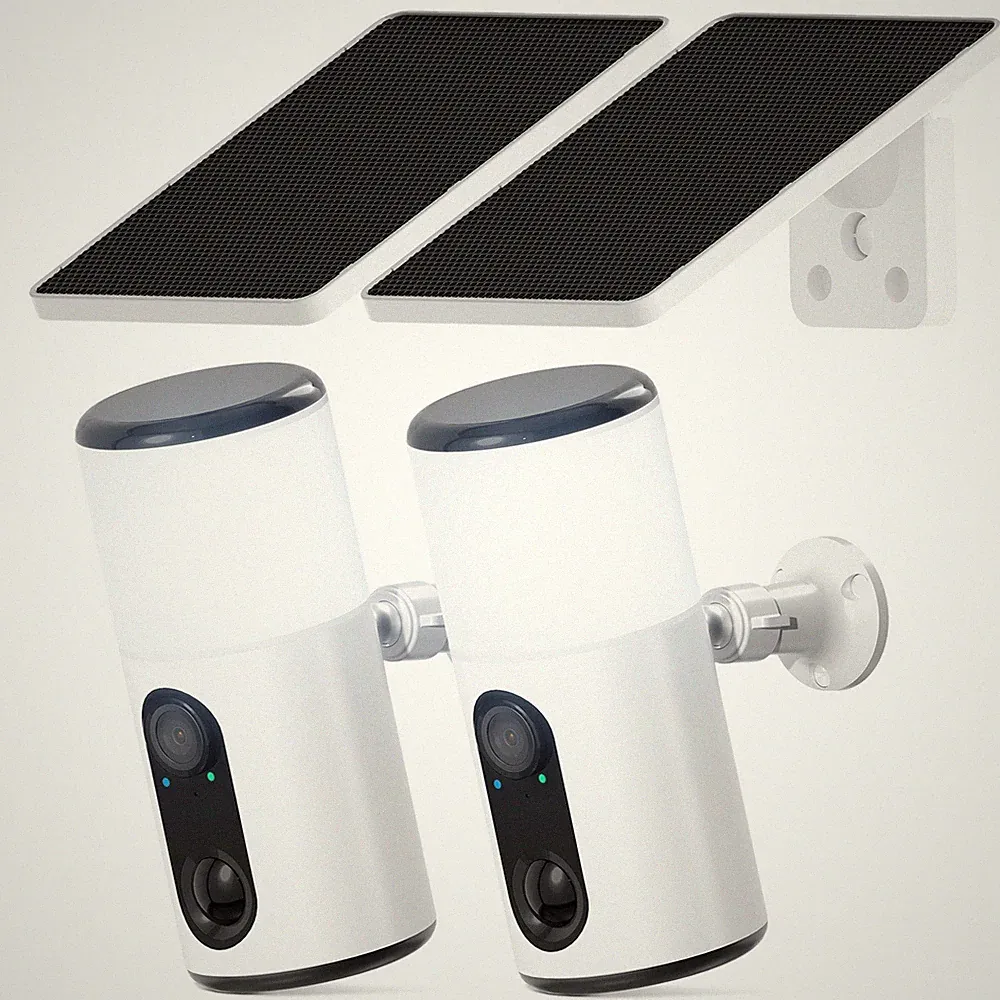 ANRAN 2PCS 2K Solar Überwachungskamera Aussen Akku WLAN Farb-Nachtsicht
