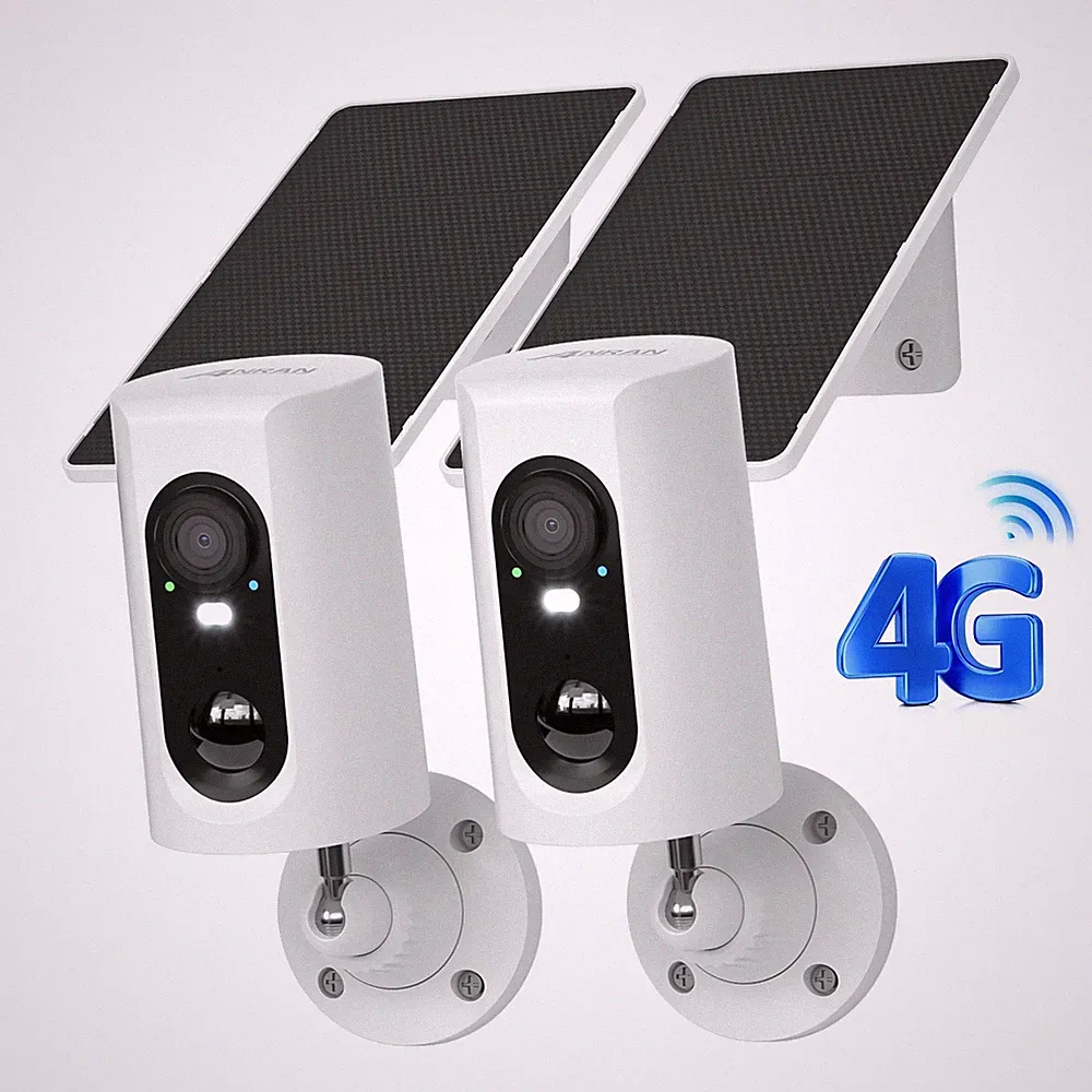 ANRAN 2PCS 3MP 4G LTE Kabellos Überwachungskamera Außen Solar Akku PTZ mit 32GB