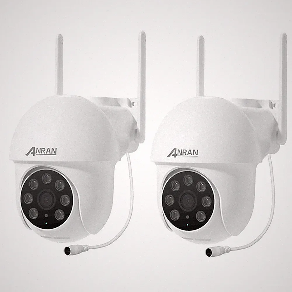 ANRAN 2PCS 5MP WLAN Überwachungskamera Aussen 360° PTZ 2-Auido Nachtsicht