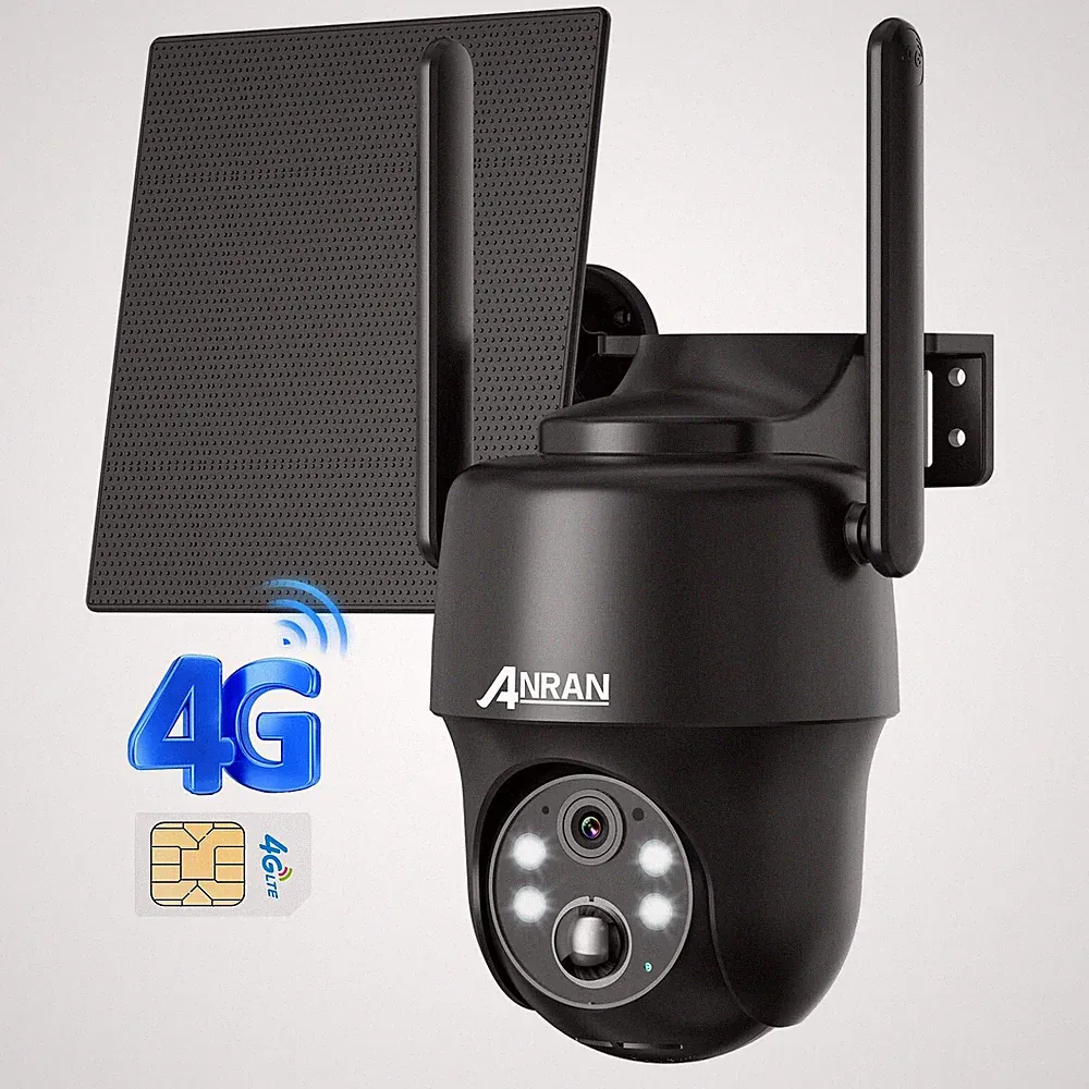 ANRAN 3MP 4G LTE Überwachungskamera Aussen mit SIM Solar PTZ Kamera 2-Audio